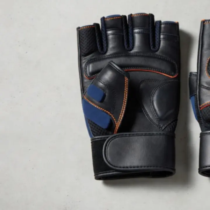 Szczegółowe ujęcie profesjonalnych rękawic fitnessowych demonstrujących jakość wykonania