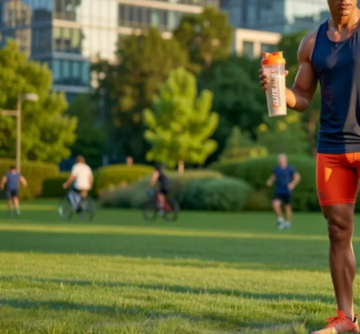 Profesjonalny sportowiec z naszymi produktami do suplementacji