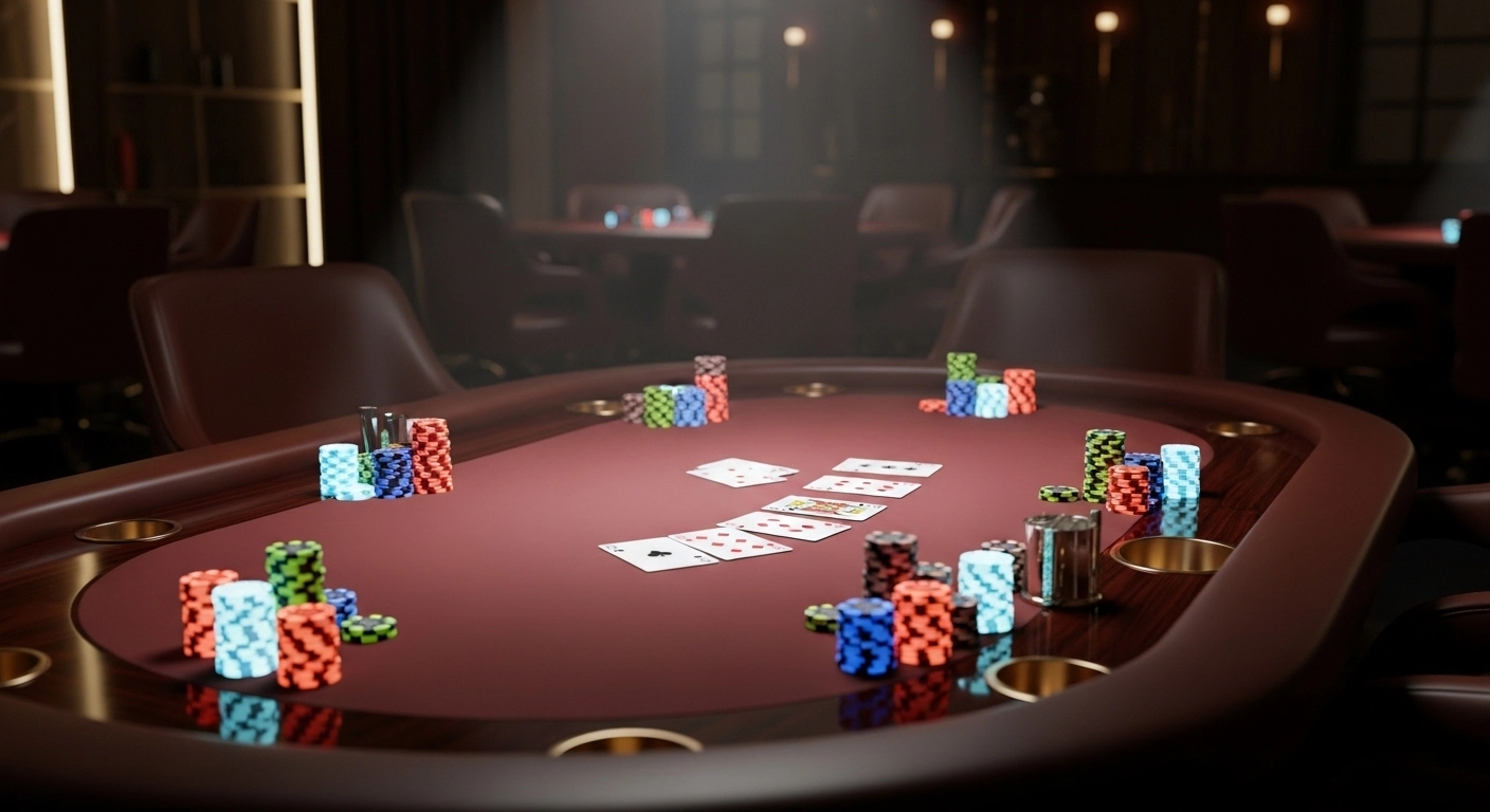 Profesjonalny turniej pokera z graczami przy stołach